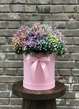 Цветочная композиция из Гипсофила и Розы в шляпной коробке #REPLACE_PRED# Козмодемьянске