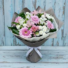 Букет цветов из:  Герберы, Альстромерии и Хризантемы в Козмодемьянске