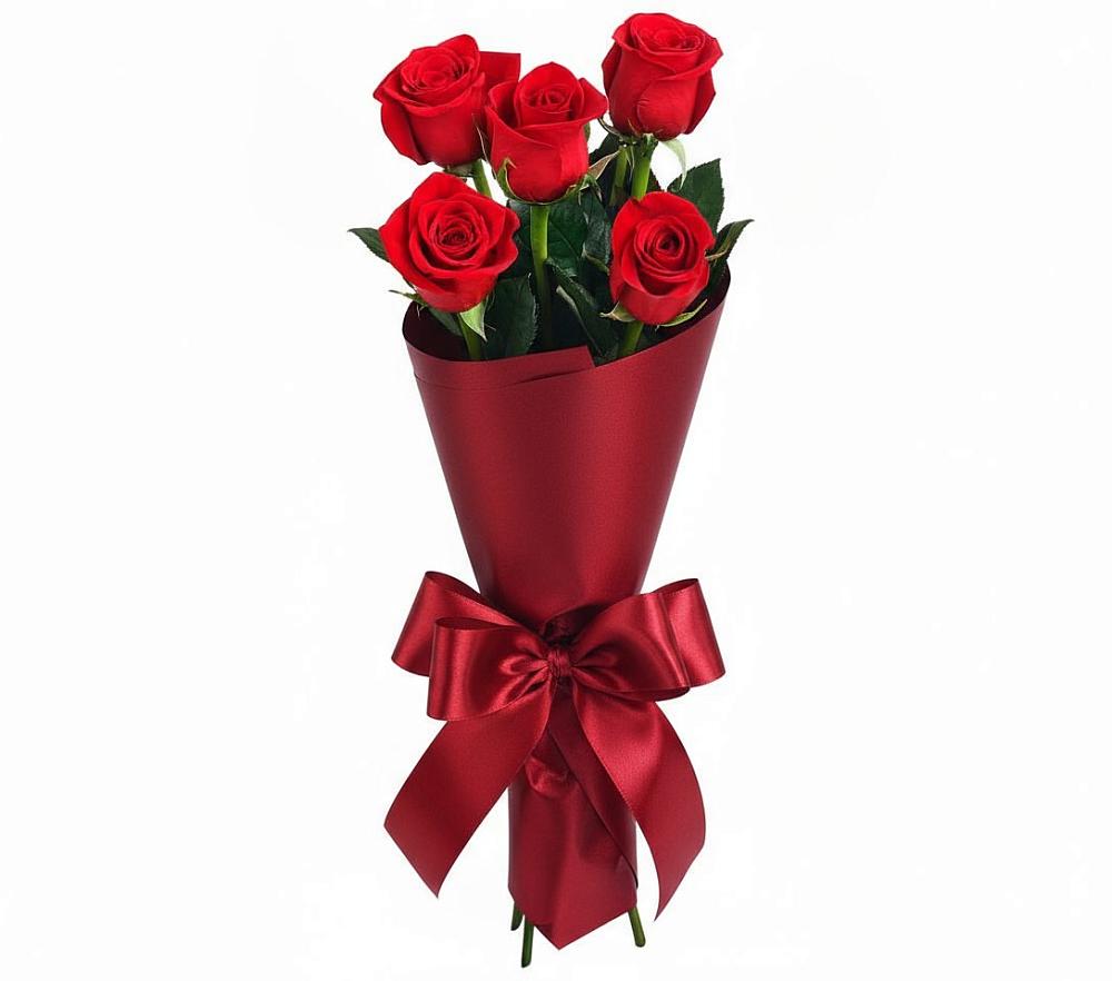 Букет 5 Красных роз Эдлесс Лав в Козмодемьянске