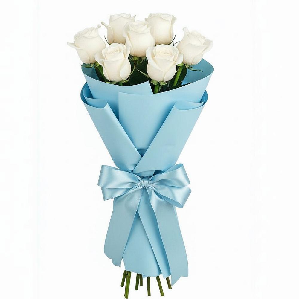 Букет 7 белых роз Проуд в Козмодемьянске