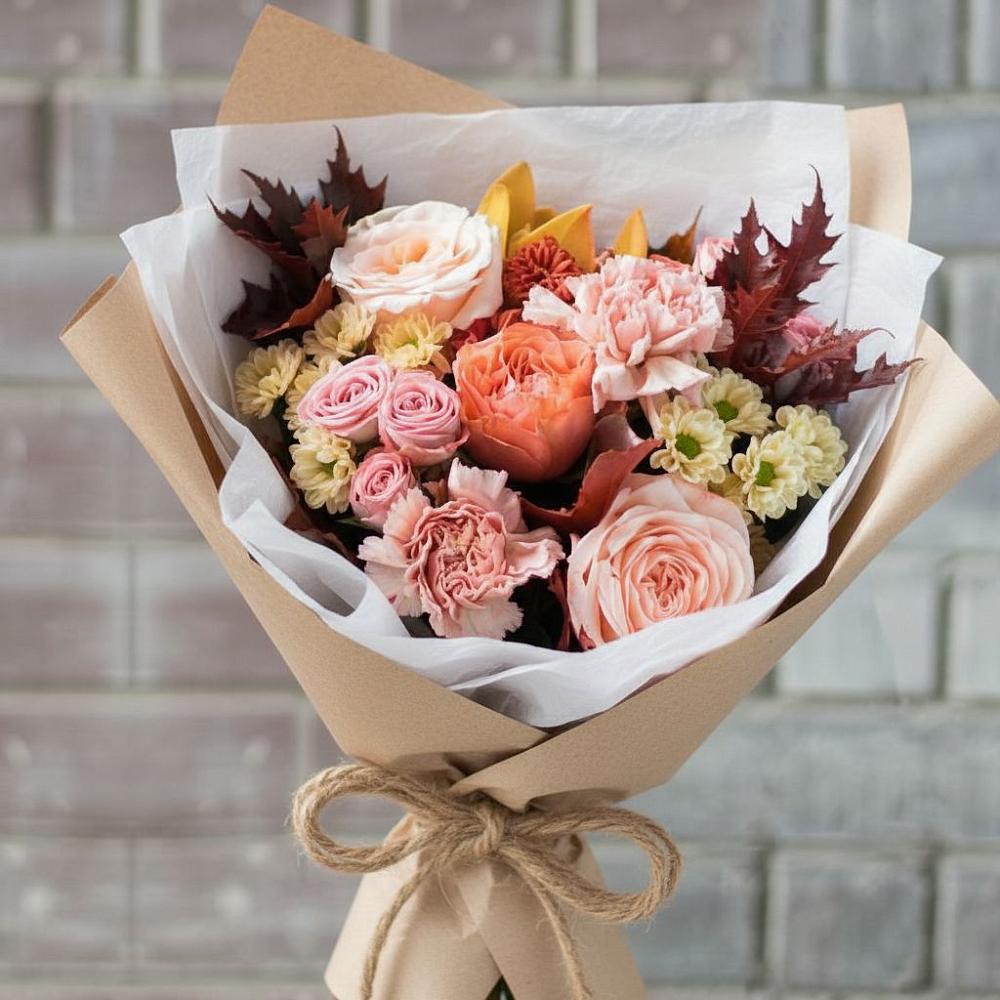 Букет цветов из: Гвоздики, Хризантемы и Розы в Козмодемьянске