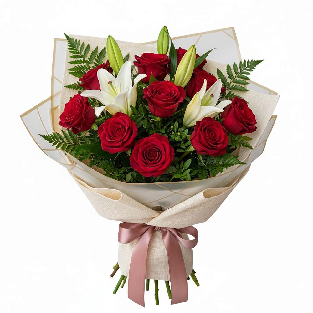 Букет цветов из: Лилии и Розы в Козмодемьянске