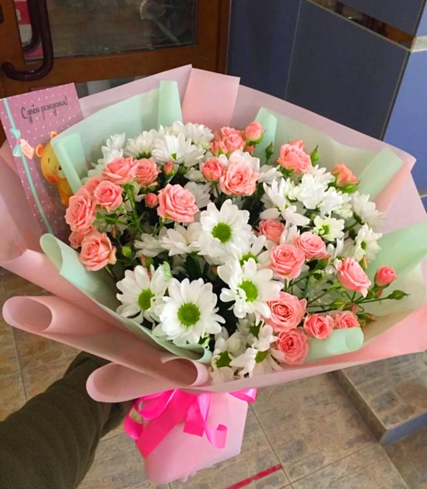 Букет цветов из: Розы и Хризантемы в Козмодемьянске