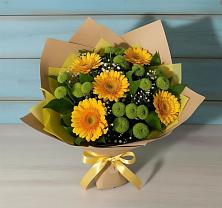 Букет цветов из:  Герберы и Хризантемы в Козмодемьянске