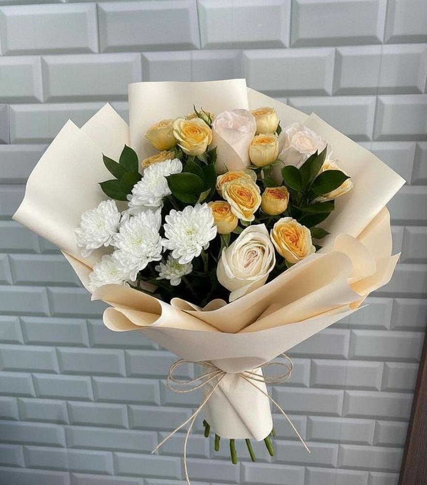 Букет цветов из: Розы и Хризантемы в Козмодемьянске