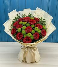 Букет цветов из:  Розы и Хризантемы в Козмодемьянске