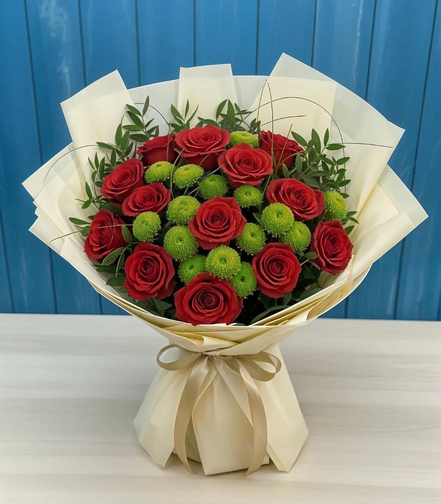 Букет цветов из: Розы и Хризантемы в Козмодемьянске