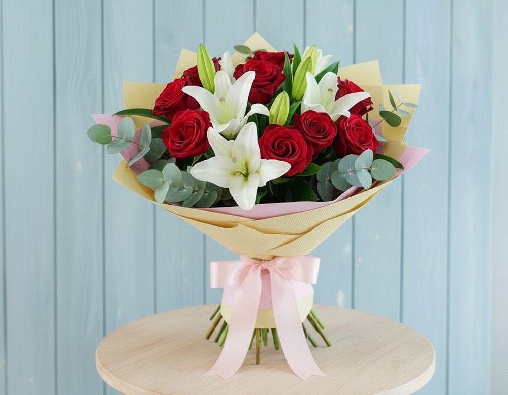 Букет цветов из: Лилии и Розы в Козмодемьянске